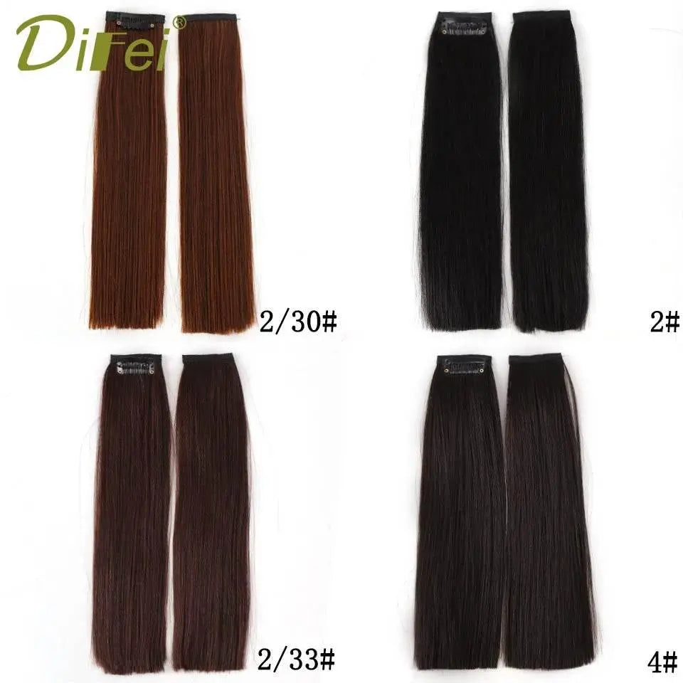 DIFEI Synthetic Natural Hair Pads Invisible Seamless Hair Extension Clip In Hair Extension Lining of Hair Top Side Cover Hair - ACHETE LTD