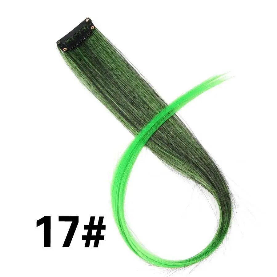 Alileader Clip On Hair Extension 57Color Ombre Straight Hair Extension Clip In Hairpieces High Temperature Faber Hair Pieces - ACHETE LTD