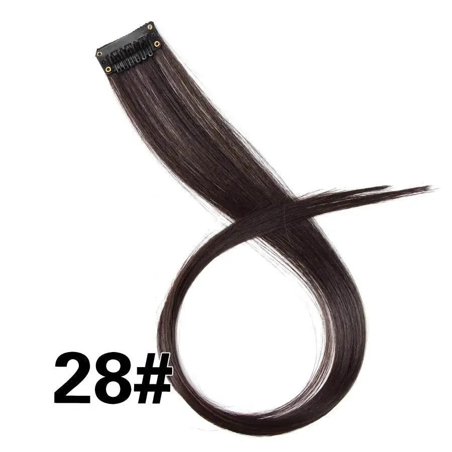 Alileader Clip On Hair Extension 57Color Ombre Straight Hair Extension Clip In Hairpieces High Temperature Faber Hair Pieces - ACHETE LTD