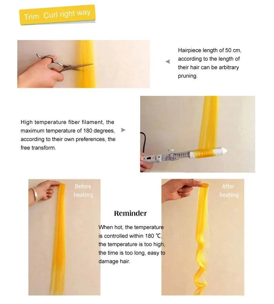 Alileader Clip On Hair Extension 57Color Ombre Straight Hair Extension Clip In Hairpieces High Temperature Faber Hair Pieces - ACHETE LTD