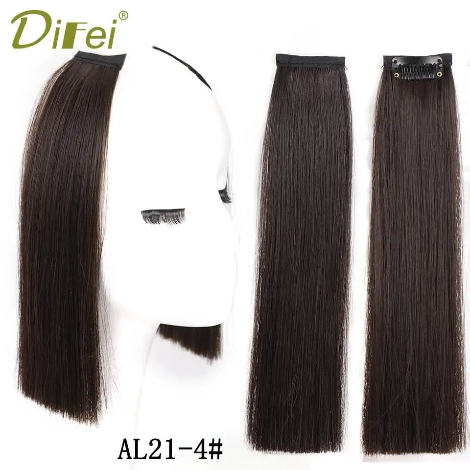 DIFEI Synthetic Natural Hair Pads Invisible Seamless Hair Extension Clip In Hair Extension Lining of Hair Top Side Cover Hair - ACHETE LTD