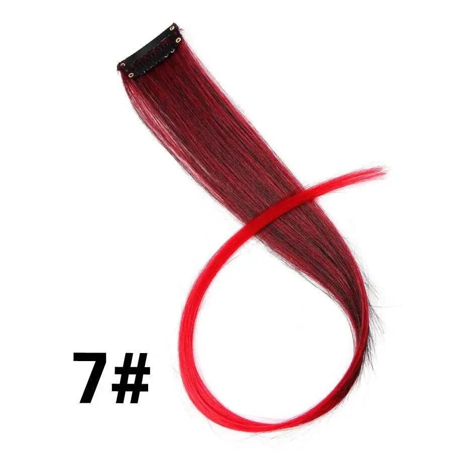 Alileader Clip On Hair Extension 57Color Ombre Straight Hair Extension Clip In Hairpieces High Temperature Faber Hair Pieces - ACHETE LTD