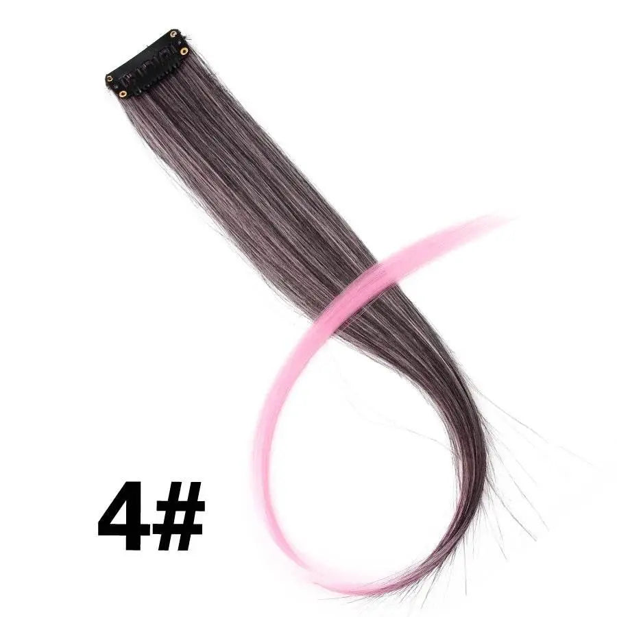Alileader Clip On Hair Extension 57Color Ombre Straight Hair Extension Clip In Hairpieces High Temperature Faber Hair Pieces - ACHETE LTD