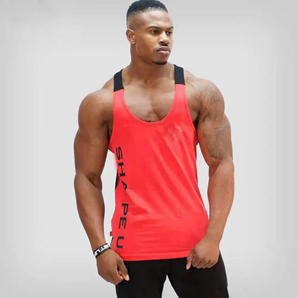 Hot Bodybuilding Fitness Singlets Muscle Vest For Men Tee Basketball Jersey Solid Gym Men Stringer Loose Tank Tops - ACHETE LTD
