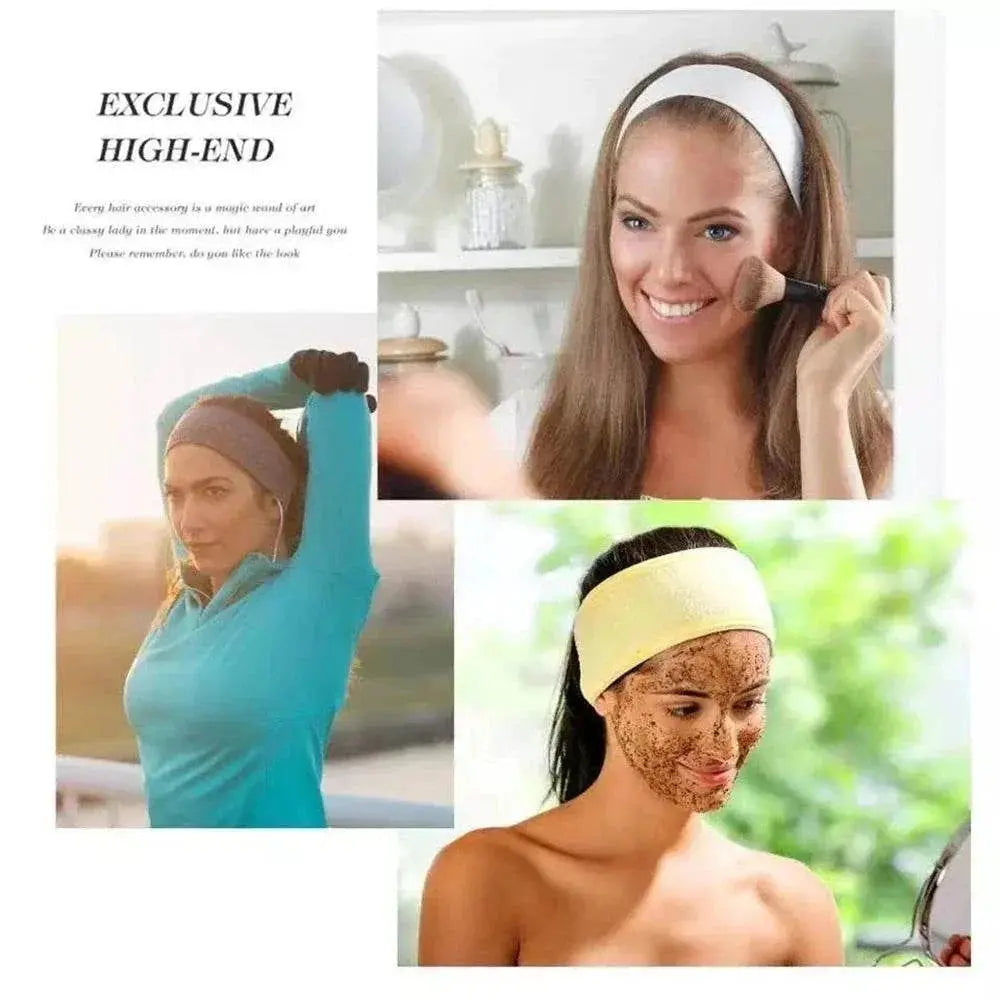 Towel Head Band Yoga Sports Adjustable Non Slip Women Wide Hairband Salon SPA Wash Face Head Wrap For Ladies Make Up Accessories - ACHETE LTD