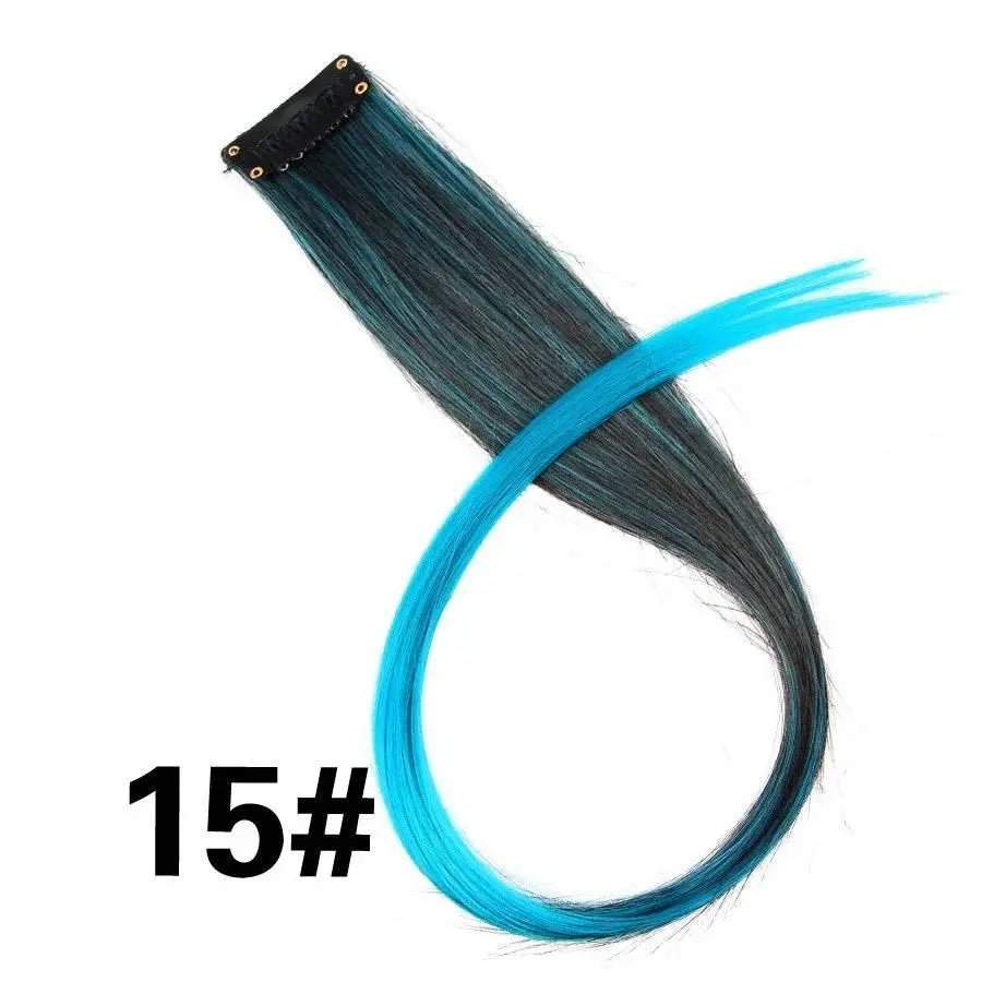 Alileader Clip On Hair Extension 57Color Ombre Straight Hair Extension Clip In Hairpieces High Temperature Faber Hair Pieces - ACHETE LTD