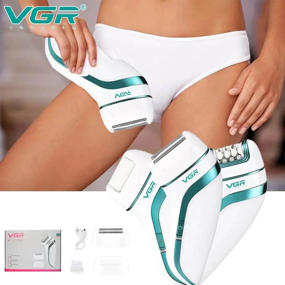 VGR 3 in 1 Rechargeable Epilator For Women Facial Hair Remover Female Epilator Face Depilation Leg Body Shaver Callus Remover - ACHETE LTD
