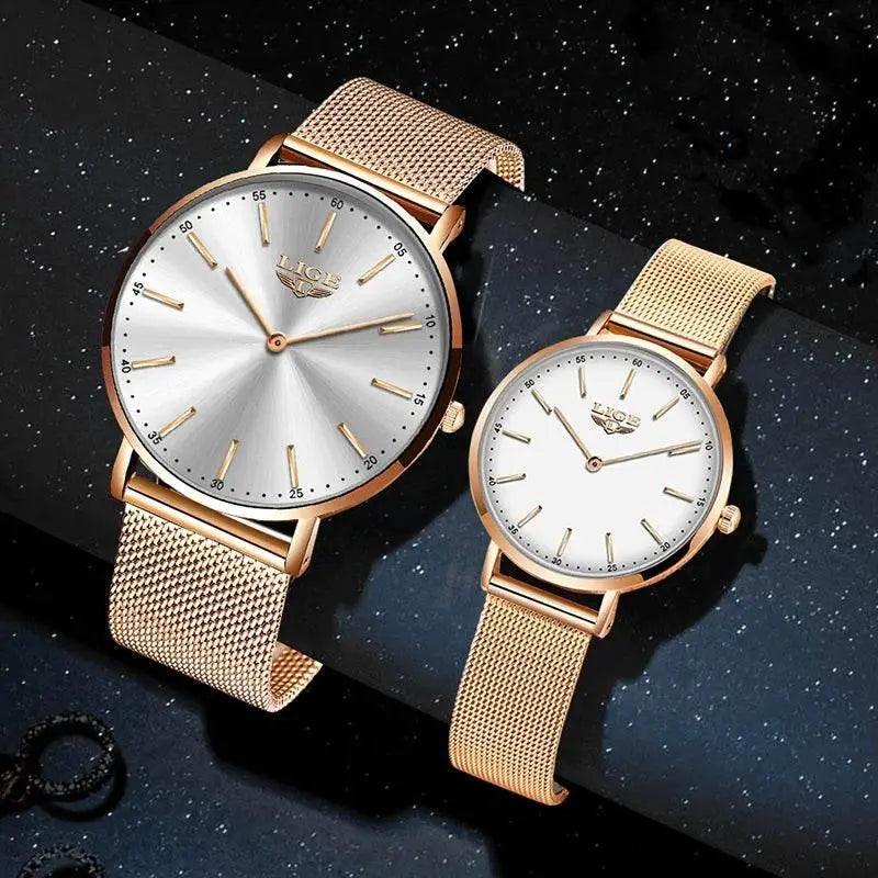 2021 LIGE Lover Watches Top Brand Luxury Ultra Thin Simple Couple Watches Couple Gift Quartz Wristwatches Fashion Paired Watches - ACHETE LTD