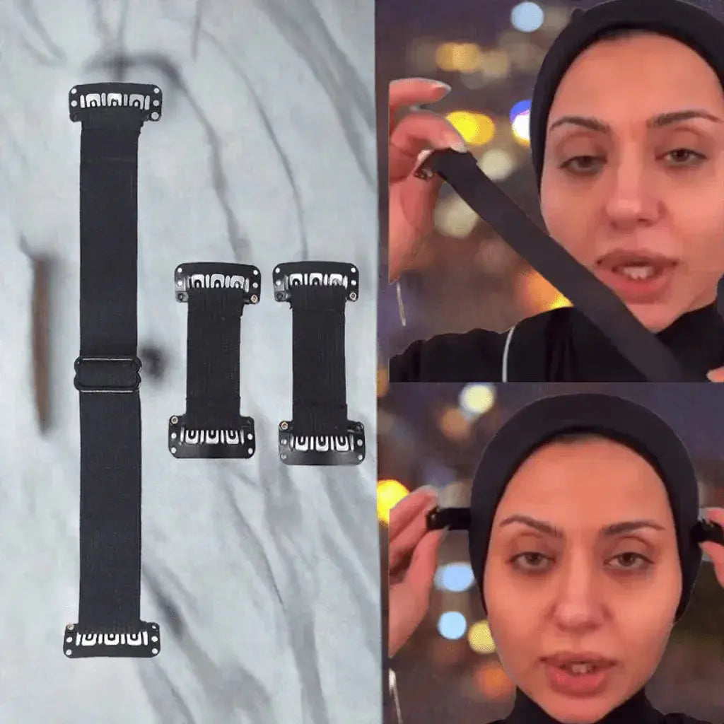Facelift Stretching Belt Head Bands with Clips Reusable Facial Lifting Bands Stretch Out Strap Adjustable Elastic Band for Hair - ACHETE LTD