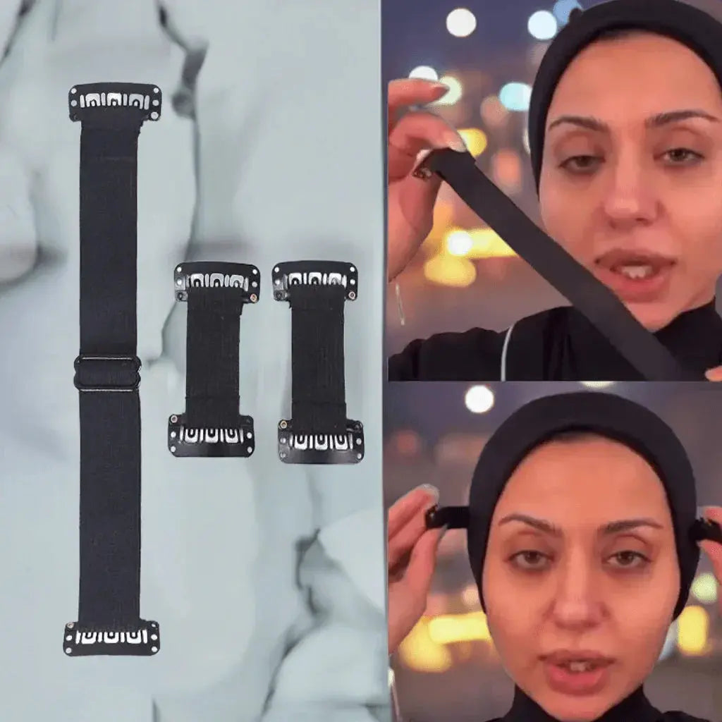 Facelift Stretching Belt Head Bands with Clips Reusable Facial Lifting Bands Stretch Out Strap Adjustable Elastic Band for Hair - ACHETE LTD
