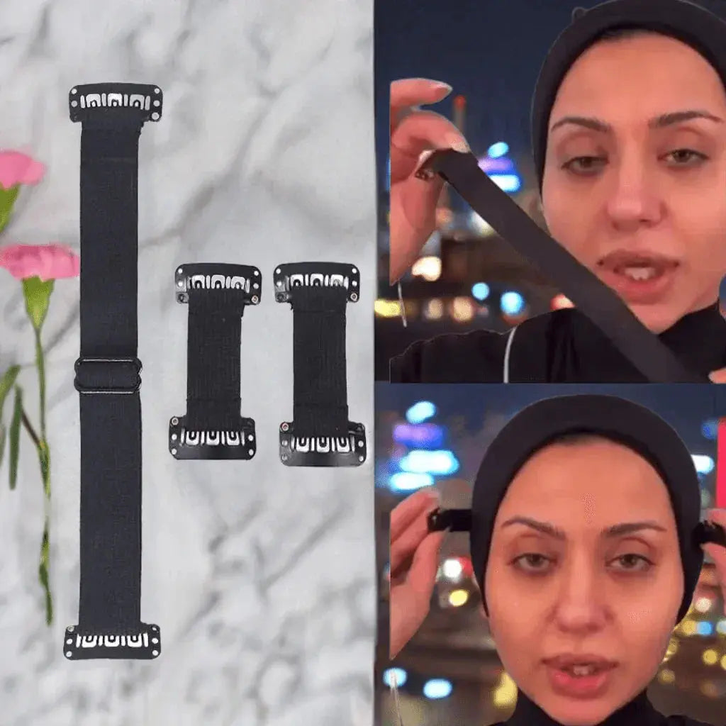 Facelift Stretching Belt Head Bands with Clips Reusable Facial Lifting Bands Stretch Out Strap Adjustable Elastic Band for Hair - ACHETE LTD