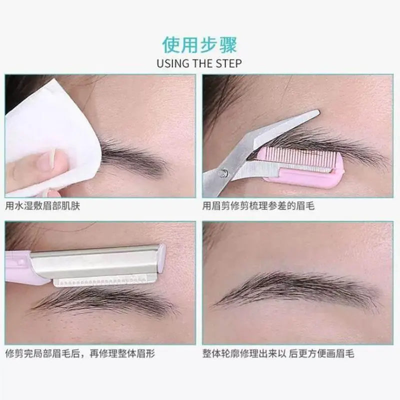 Eyebrow Scissors Tool Suit Eye-Brow Knife Men for Women Only Clipper Eyebrow Trimmer Makeup Gadget - ACHETE LTD