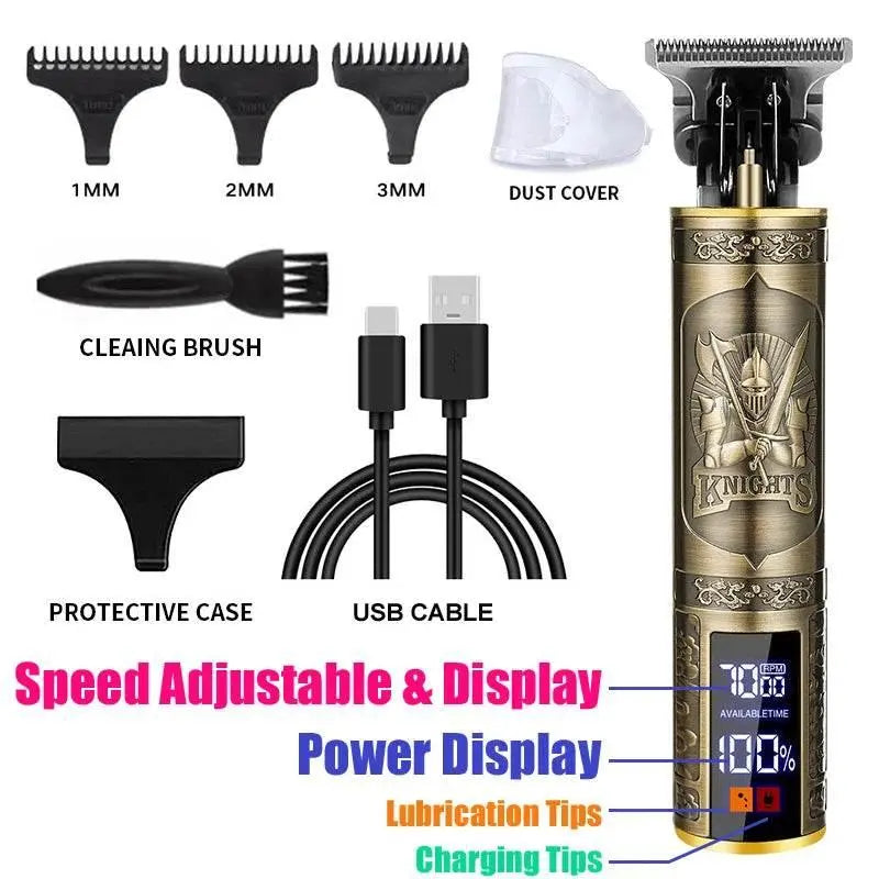 T9 Hair Clippers for Men Vintage Hair Cutting Machine Beard Trimmer Kits Body Hair Shaving Barber Beard Trimmer Electric Shaver - ACHETE LTD