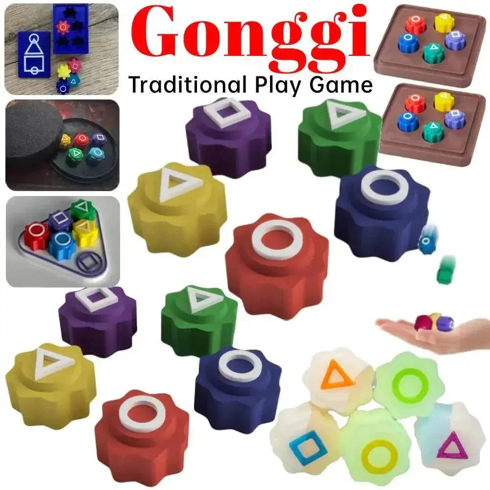 Gonggi Jack Stone Pebbles Set Finger Exercise Colorful Stones Catching Board Game Stress Relief Korea Traditional Play Games - ACHETE LTD