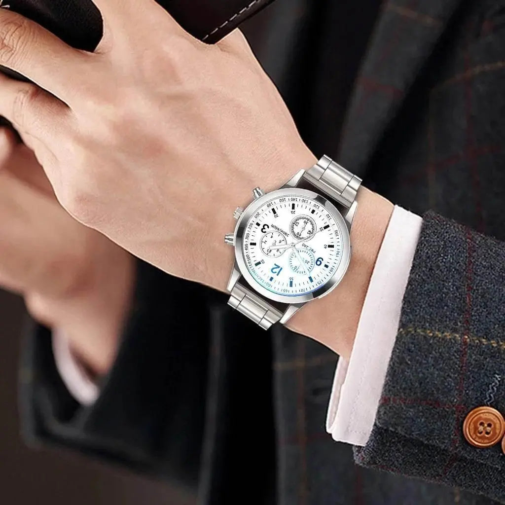 Men's Watch Stainless Steel Band Quartz Business Watches - ACHETE LTD