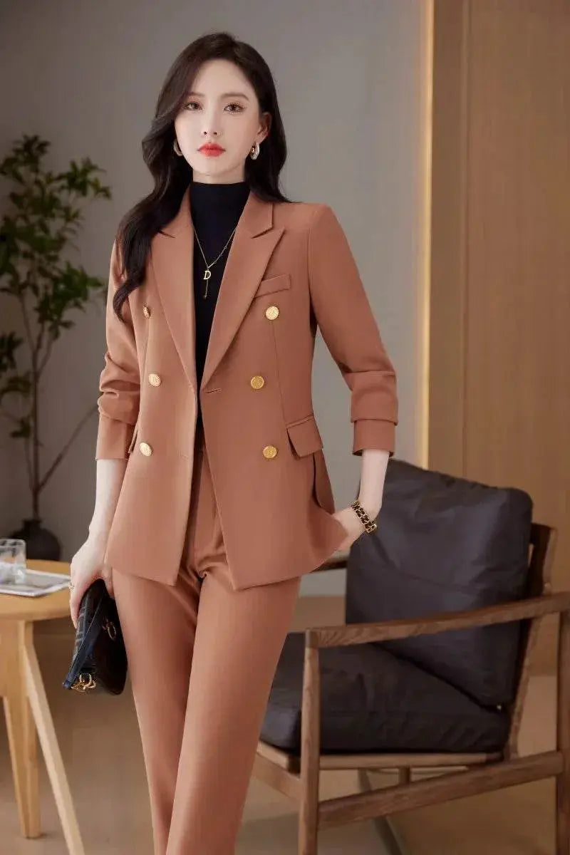 Professional Long-Sleeved Trouser Suits for Women, Fashionable Trousers, High Quality, Show, Elegant, New, Autumn and Winter - ACHETE LTD