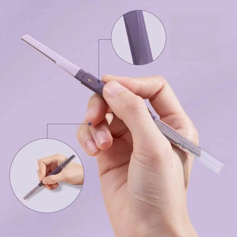 AMORTALS Eye-Brow Knife Double-Headed Eyebrow Scraper Safety Knife Unisex Special Use Repair Plucking Trim Brow Style Face - ACHETE LTD