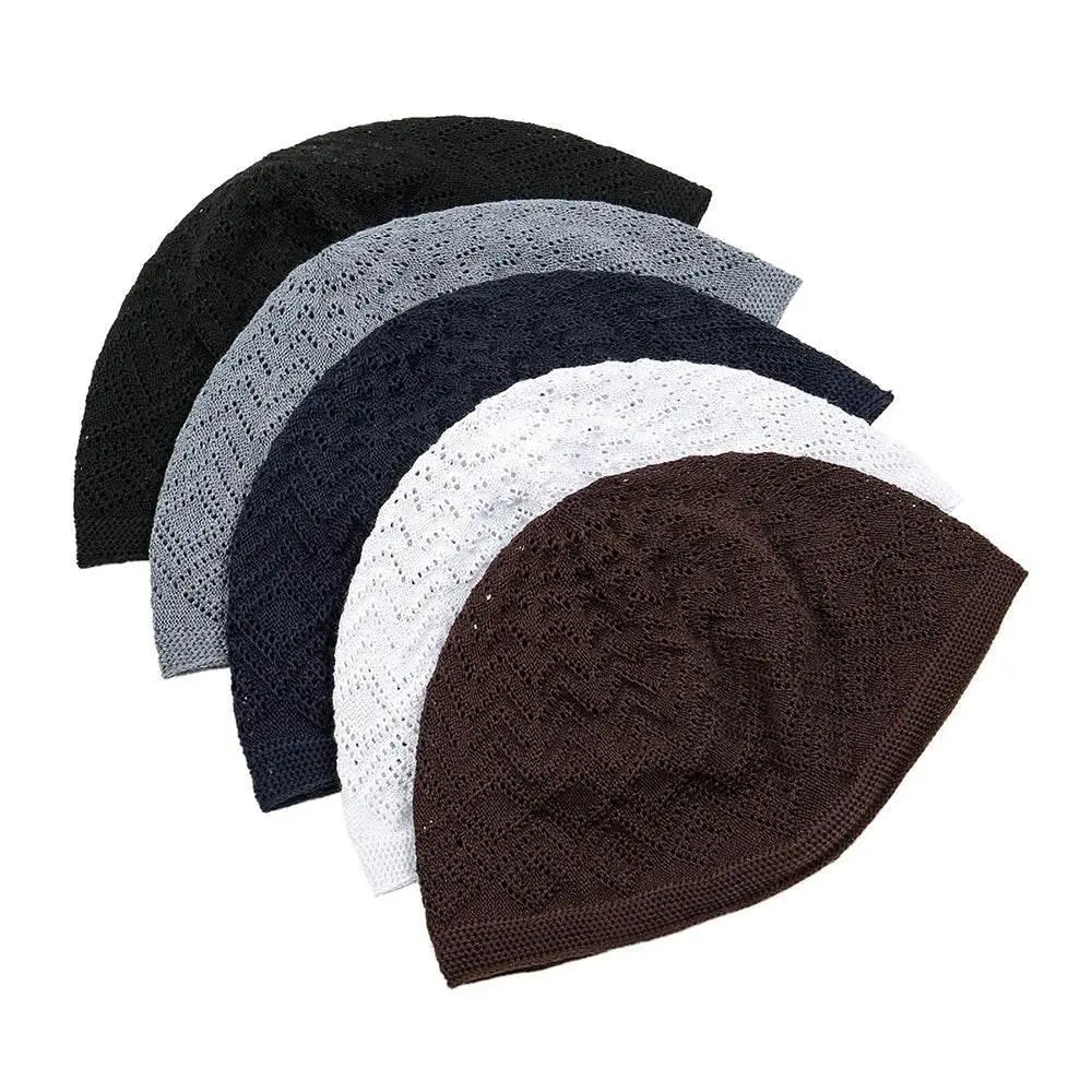 Men Skullcap Muslim Prayer Hats Turban Knit Beanies,Head Wrap,Outdoor Sports Indian Caps,Arab Bottoming Cap,Headcloth,Cancer Cap - ACHETE LTD