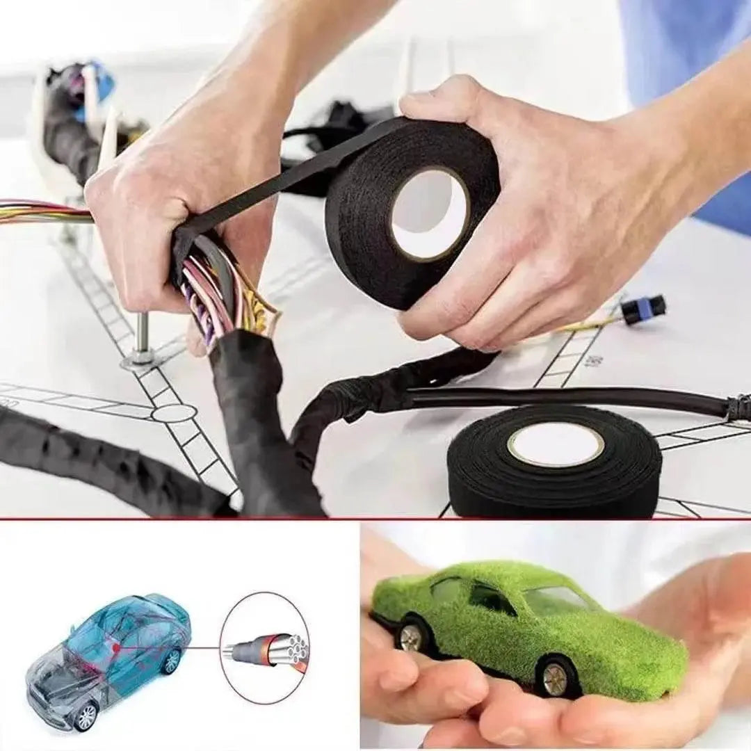 Electrical Tape Heat Resistant Harness Tape Adhesive Cloth Tape Waterproof Tape Insulating Automotive Fabric Cloth Tape 5Pcs - ACHETE LTD
