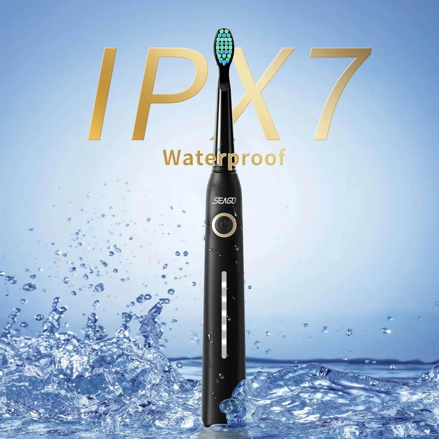 SEAGO Couple Rechargeable Electric Toothbrush Sonic Tooth Brush Travel Box Ultrasonic Replace 8 Brush Heads - ACHETE LTD