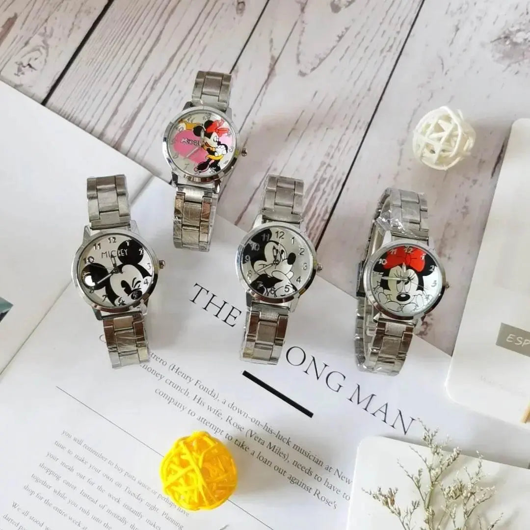 MINISO Disney Children's Watch Mickey Mouse Minnie Gold Silver Watch Children's Boys Girls Watches Steel Students Quartz Watch - ACHETE LTD