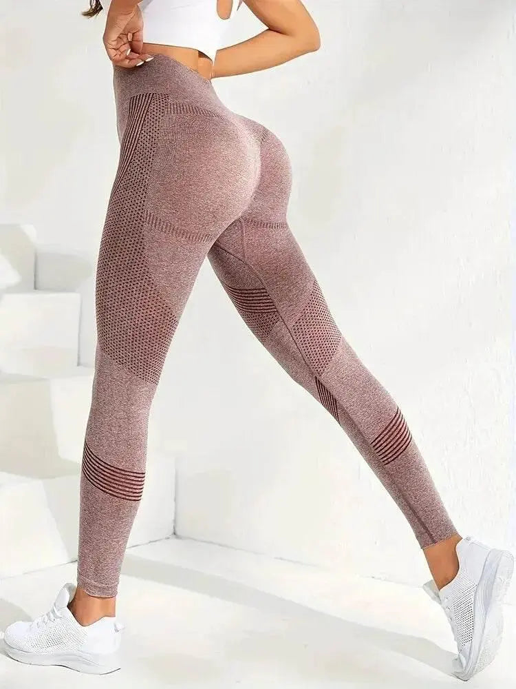 Women's 2-Piece Hip Lift Yoga Leggings Exercise High-Waisted Tummy Tuck Breathable Hp Lift Pants - ACHETE LTD