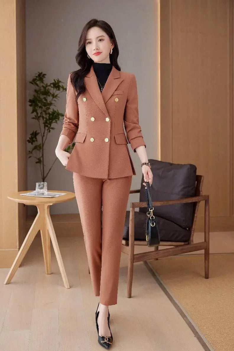 Professional Long-Sleeved Trouser Suits for Women, Fashionable Trousers, High Quality, Show, Elegant, New, Autumn and Winter - ACHETE LTD