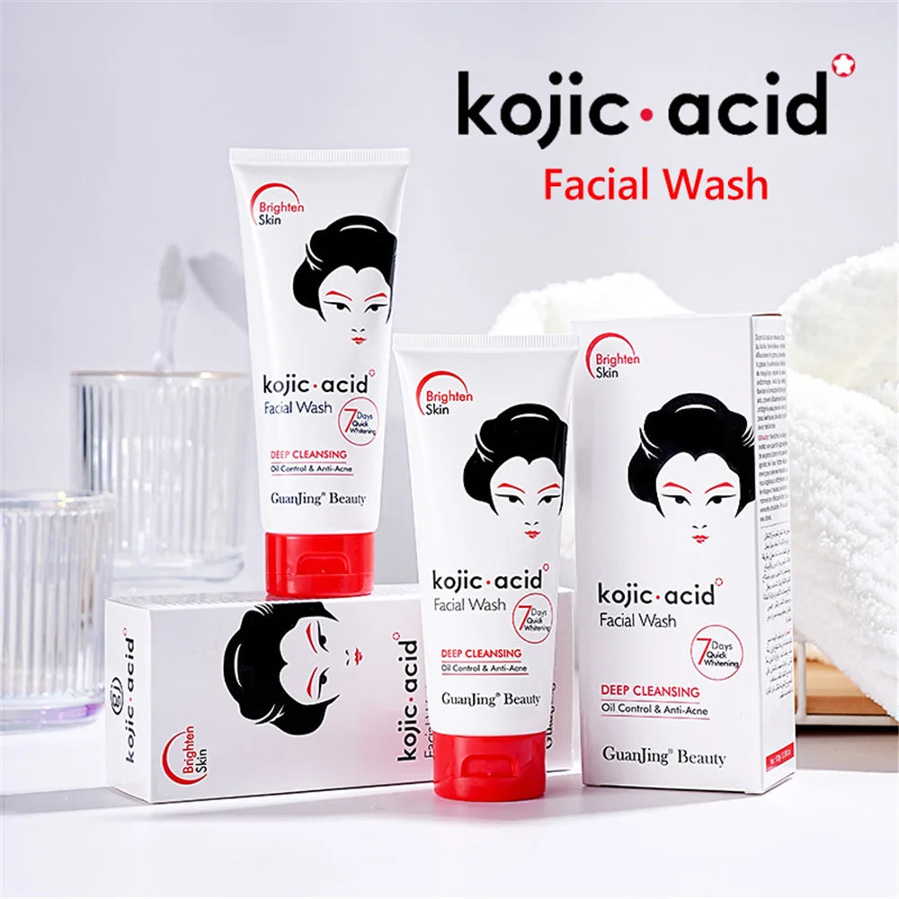 Kojic Acid Skin Care Set 7 Day Whitening Freckle Removing Facial Wash Face Cream Sunscreen Soap Body Cream SkinCare Kit