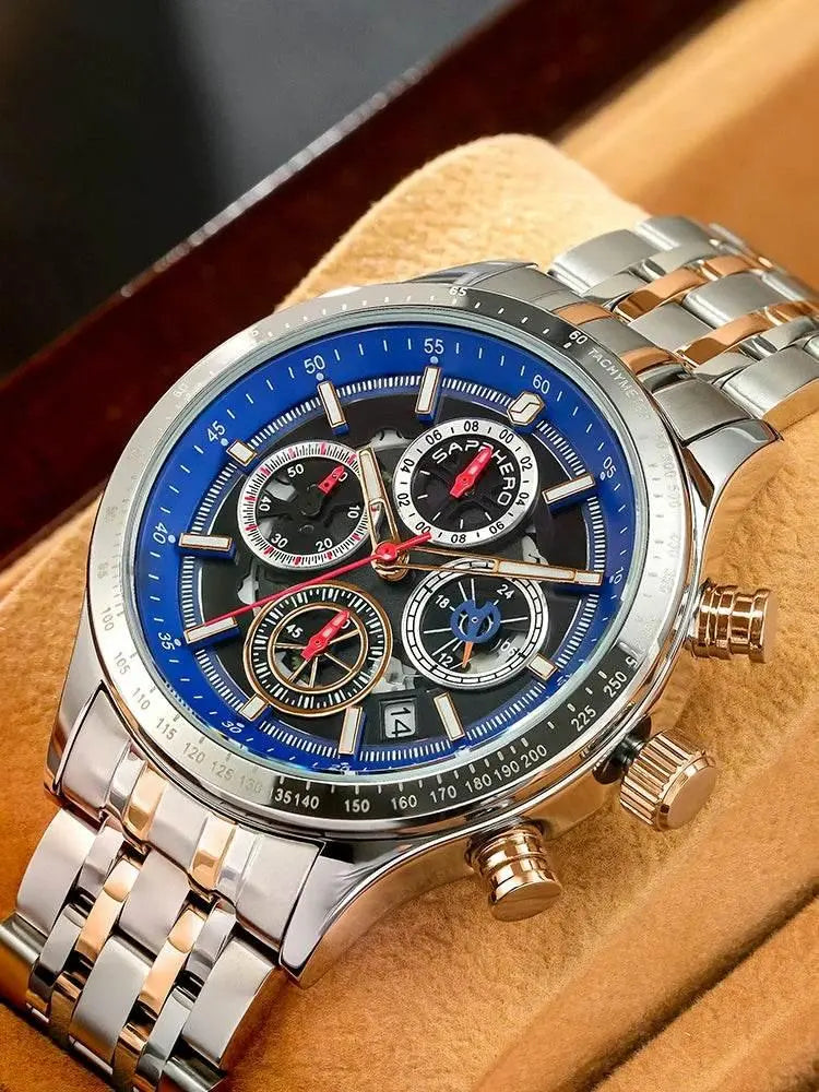 SAPPHERO Men's Watches Luxury Brands Men's Mechanical Styles Quartz Watches For Men 50M Waterproof Clocks Date Wristwatch - ACHETE LTD