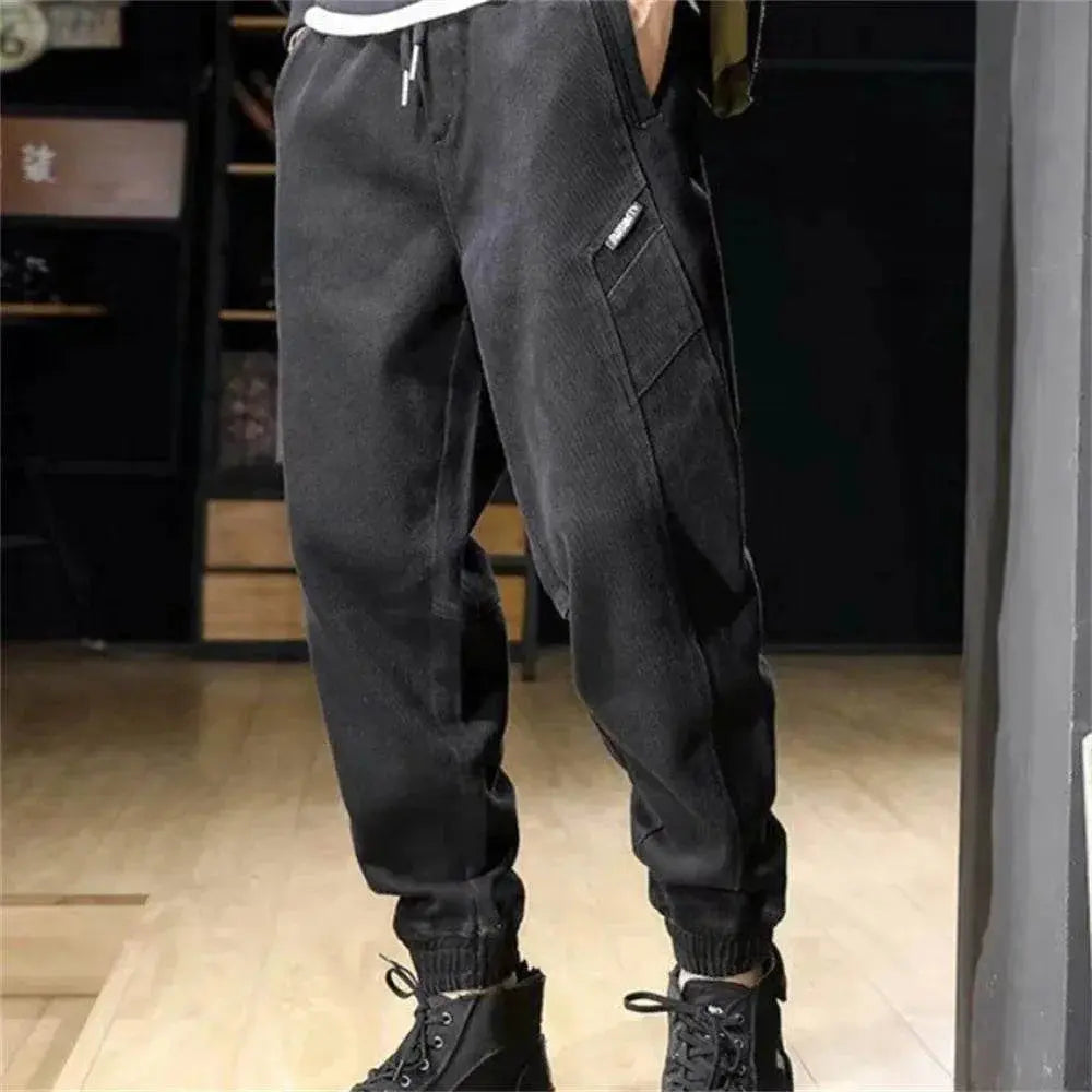 Spring Summer Black Blue Cargo Jeans Men Streetwear Denim Jogger Pants Men Baggy Harem Jean Trousers Harem Jean Trousers - ACHETE LTD