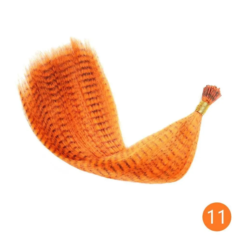 AZQUEEN Feather Hair Extension 10Pieces Fake Hair I Tip Rainbow Synthetic Hair 16inch Hairpiece Feather for Hair Extension - ACHETE LTD