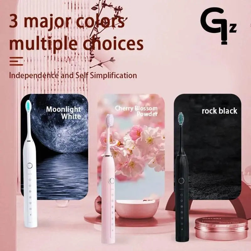 GeZhou N105 Sonic Electric Toothbrush Adult Timer Brush USB Rechargeable Electric Tooth Brushes with 8pcs Replacement Brush Head - ACHETE LTD