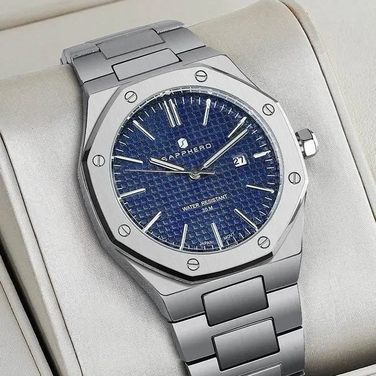 SAPPHERO Men's Watches Luxury Brands Stainless Steel Watches For Men Waterproof Clock Quartz Watches Men's Gifts Wristwatch - ACHETE LTD