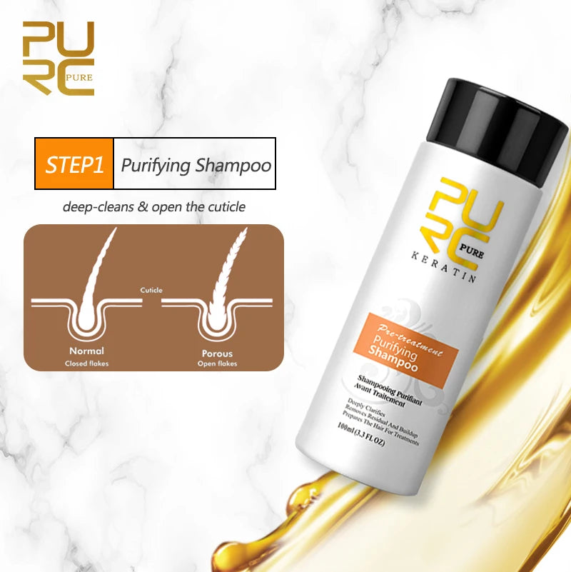 Smooth & Shine with PURC Brazilian Keratin Hair Treatment Set - 12% Formalin Formula