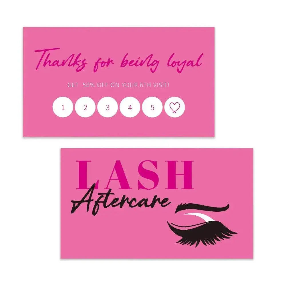 50pcs Shining Eyelash Business Card Lash Extension Aftercare Card Lash Loyalty Discount Cards Beauty Studio Loyalty Cards - ACHETE LTD
