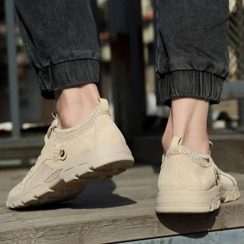 Men Sneakers Men Light Shoes Sport Outdoor Breathable Sneakers Comfortable Genuine Leather Men Casual Shoes - ACHETE LTD