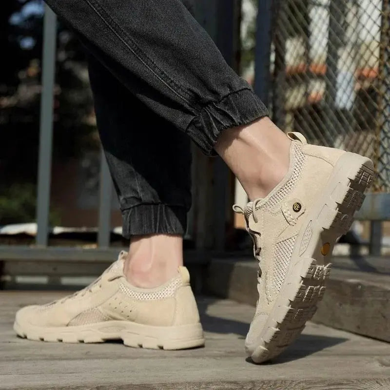 Men Sneakers Men Light Shoes Sport Outdoor Breathable Sneakers Comfortable Genuine Leather Men Casual Shoes - ACHETE LTD
