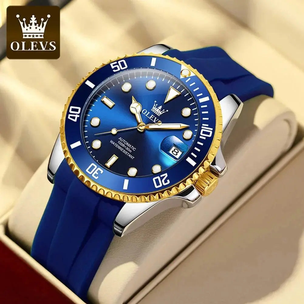 OLEVS Men Automatic Watch Luxury Diving Watch Waterproof Luminous Stainless steel Business Mechanical Watch for Men reloj hombre - ACHETE LTD
