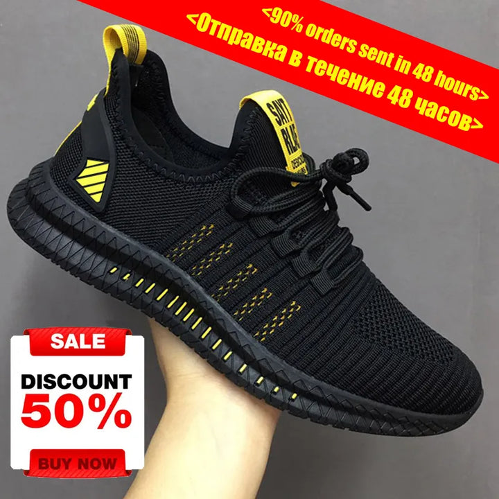 2024 Men's Lightweight Running Shoes | Breathable, Anti-Slip, Flexible | Outdoor Sports Sneakers with Lace-Up Design