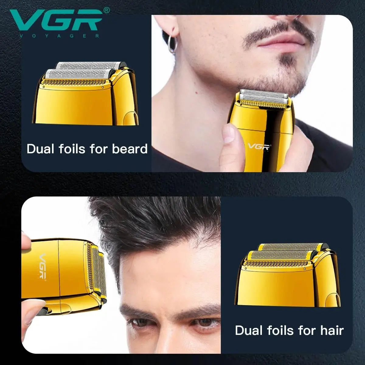 VGR Shaver Electric Shaver Beard Trimmer Beard Shaver Professional Electric Razor Men Beard Cutting Machine Rechargeable V-399 - ACHETE LTD