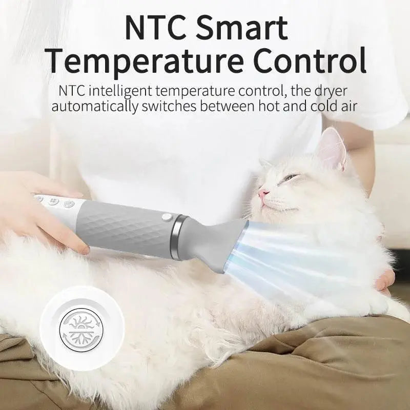 ROJECO Portable 2 in 1 Pet Hair Dryer for Cat Dog Grooming Comb Brush with Electric Spray Water Steam Mute Pet Hair Water Blower - ACHETE LTD