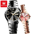 OLEVS 8697 Luxury Couple Quartz Watch Movement Reloj Waterproof Luminous Watch For Couple Dual Calendar Display Couple Watches - ACHETE LTD