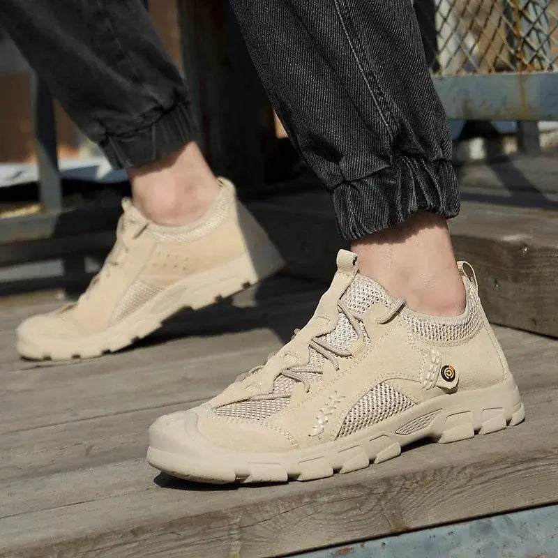 Men Sneakers Men Light Shoes Sport Outdoor Breathable Sneakers Comfortable Genuine Leather Men Casual Shoes - ACHETE LTD