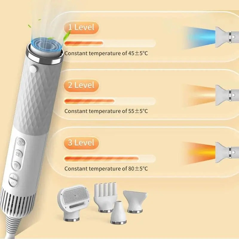 ROJECO Portable 2 in 1 Pet Hair Dryer for Cat Dog Grooming Comb Brush with Electric Spray Water Steam Mute Pet Hair Water Blower - ACHETE LTD