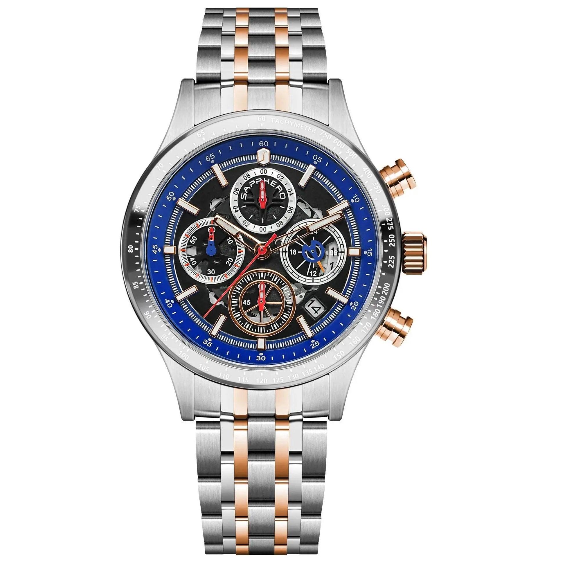 SAPPHERO Men's Watches Luxury Brands Men's Mechanical Styles Quartz Watches For Men 50M Waterproof Clocks Date Wristwatch - ACHETE LTD