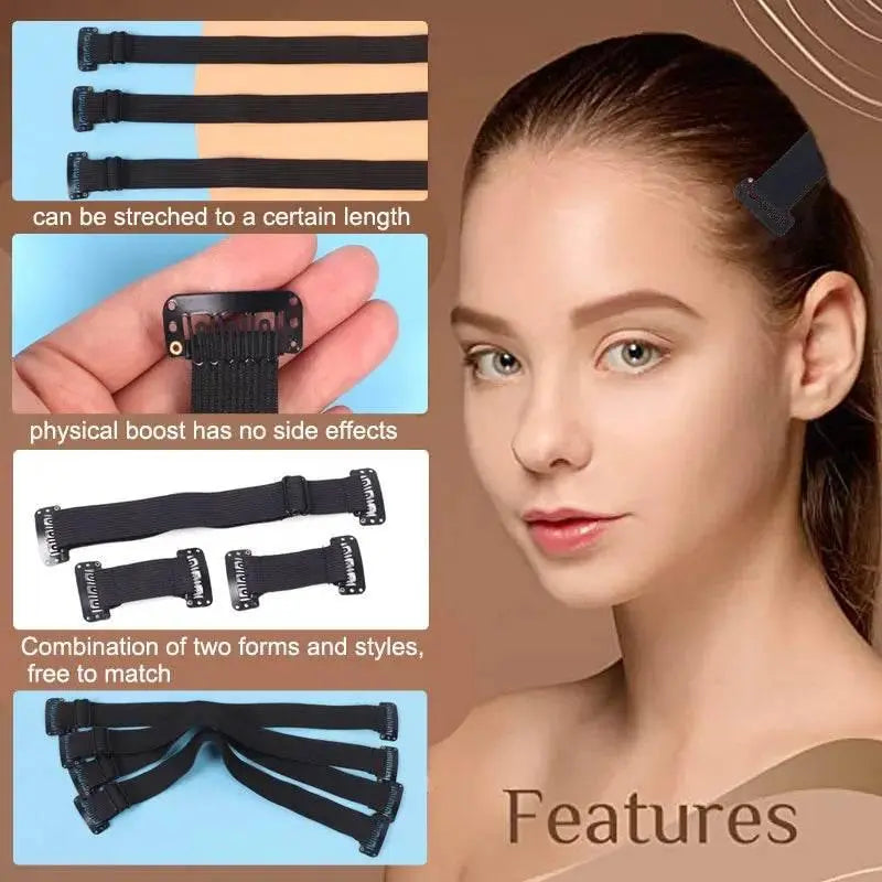 Facelift Stretching Belt Head Bands with Clips Reusable Facial Lifting Bands Stretch Out Strap Adjustable Elastic Band for Hair - ACHETE LTD