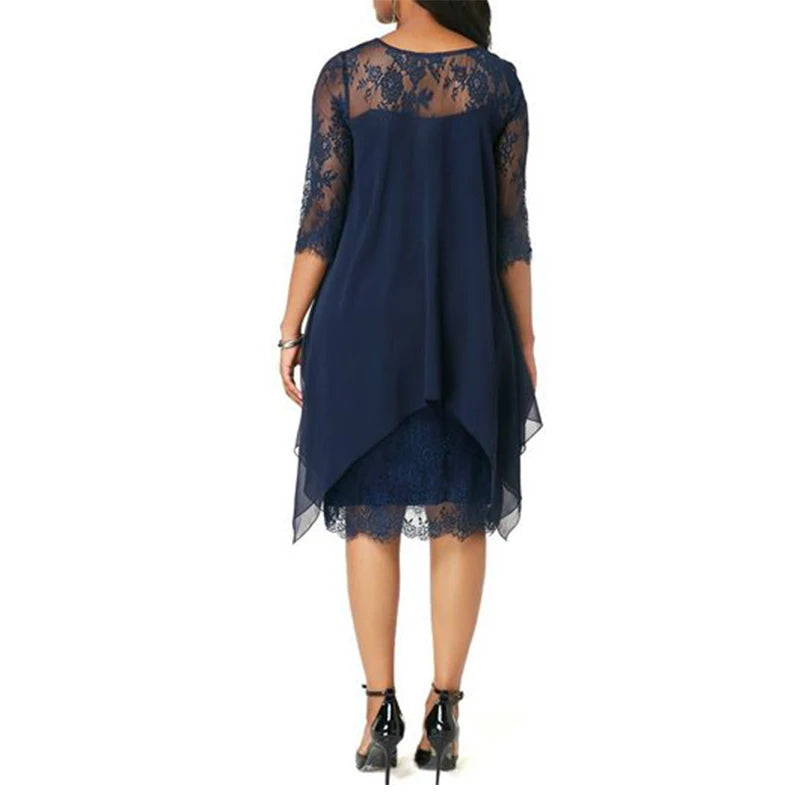 Women's Elegant Lace Chiffon Dress