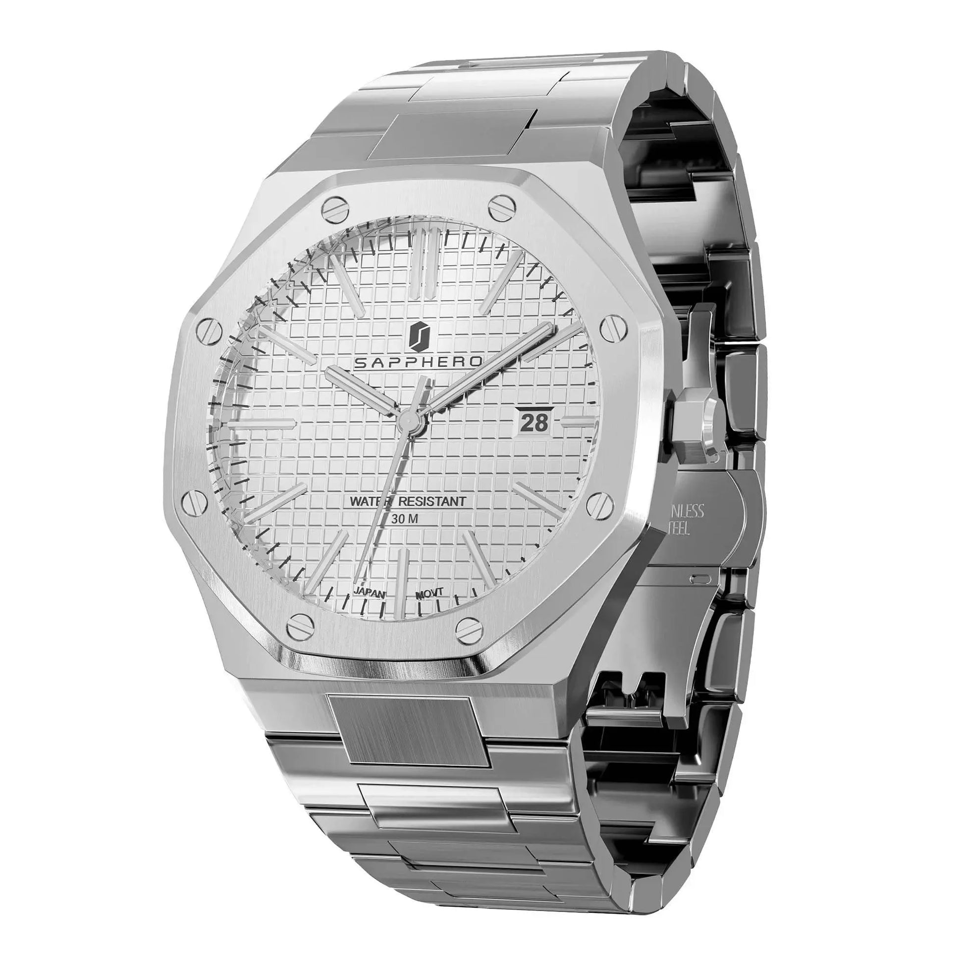 SAPPHERO Men's Watches Luxury Brands Stainless Steel Watches For Men Waterproof Clock Quartz Watches Men's Gifts Wristwatch - ACHETE LTD