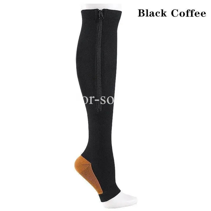 Compression Socks Running Sports Socks Hiking Men Women Knee High Zipper Socks Anti-Fatigue Compression Socks Stretchy Sox - ACHETE LTD