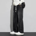 Men's regular fit straight leg jeans casual drawstring elastic waist denim pants lightweight carpenter Jean - ACHETE LTD
